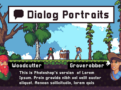 Portraits for Dialogues 2D Assets 2d character dialogues game assets gamedev indie game pixel art platformer portraits