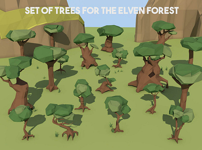 Tree 3D Low Poly Pack 3d gamedev indie game low poly low poly lowpoly lowpolyart tree trees