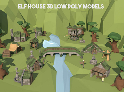 Free Elf House 3D Low Poly Pack 3d 3d art gamedev houses low poly low poly lowpoly lowpolyart models