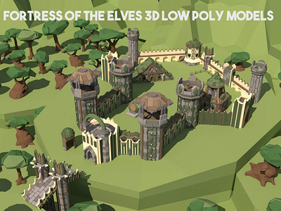 Fortress of the Elves 3D Low Poly Pack