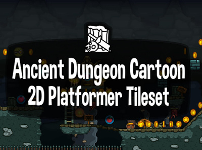 Ancient Dungeon 2D Tileset 2d dungeon game assets gamedev indie game platformer tileset