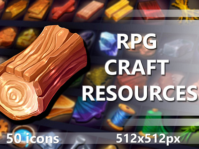 50 RPG Craft Resources Game Icons