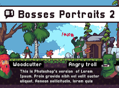 Free Field Boss Portraits 2d character fantasy game assets gamedev indie game pixel art platformer rpg