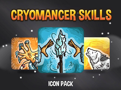 48 Cryomancer Skill RPG Icons 2d craftpix fantasy game assets gameassets gamedev icons indie game indiedev rpg