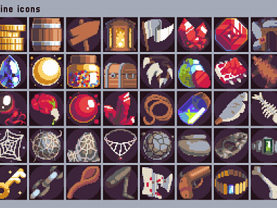 New DLC, Boss and Minions, Magic Runes Pixel Icons, Pixelart Monster Loot  Icons, Pixelart Fish Icons