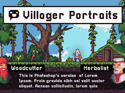 Villager Portrait Pixel Art Assets craftpix gameassets gamedev indiedev pixelart