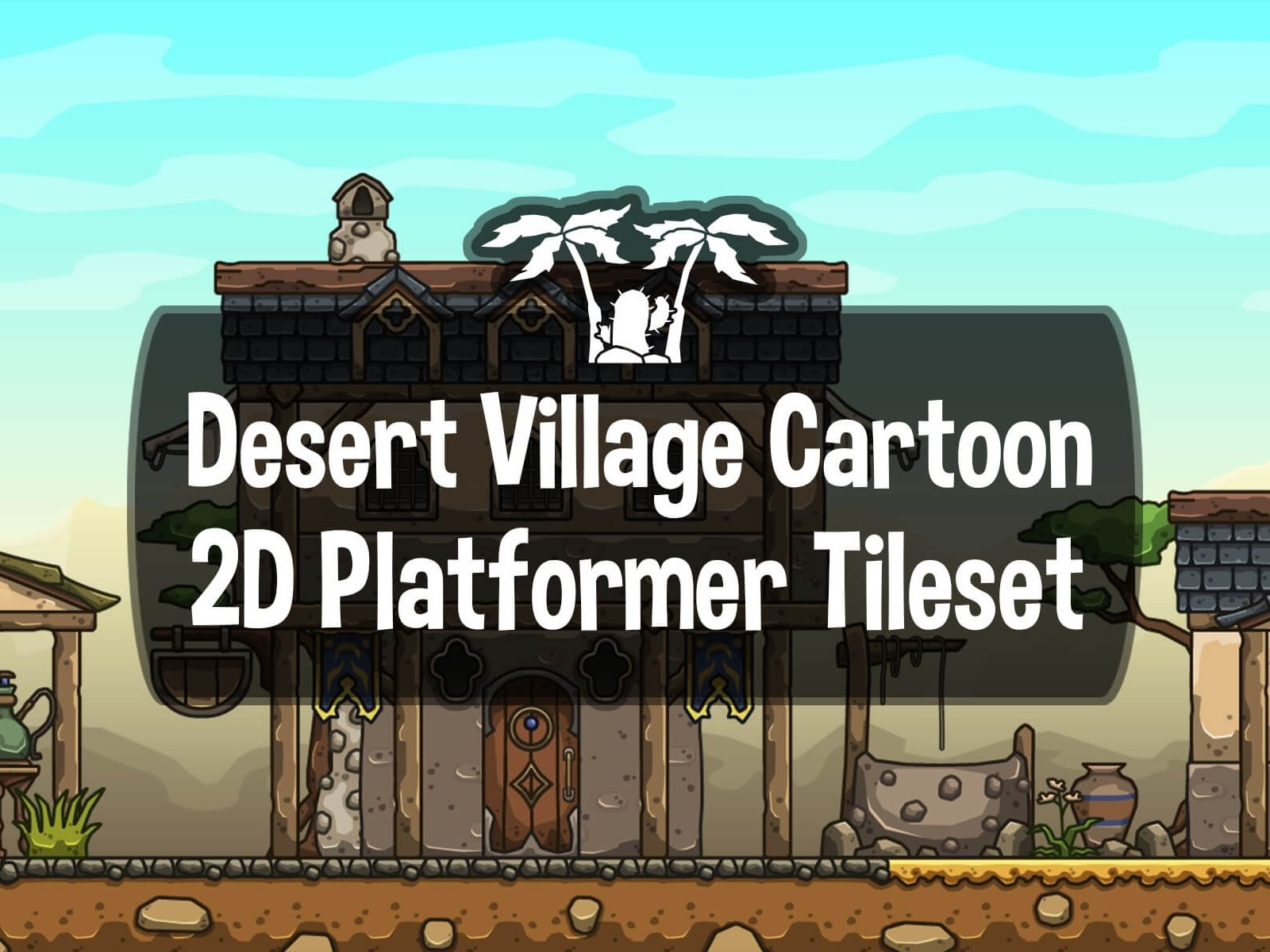 Desert Village Cartoon 2D Tileset by 2D Game Assets on Dribbble