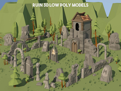 Ruin 3D Low Poly Models