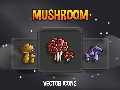 Mushroom RPG Icon Collection craftpix gameassets gamedev icons indiedev