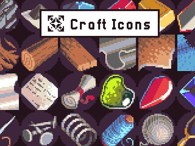 40 Icons for Crafting Pixel Art Pack