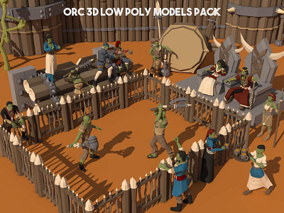 Orc 3D Low Poly Models Pack 3d 3d art character fantasy game assets game design gamedev indie game rpg