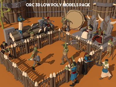 Orc 3D Low Poly Models Pack