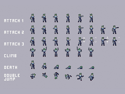 Free 3 Cyberpunk Characters Pixel Art by 2D Game Assets on Dribbble