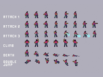 Free 3 Cyberpunk Characters Pixel Art by 2D Game Assets on Dribbble