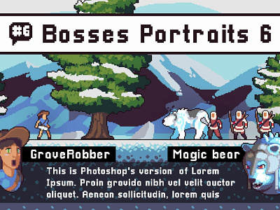 Free Boss Portrait Pack 6 2d craftpix game assets gameassets gamedev indie game indiedev pixel art pixelart