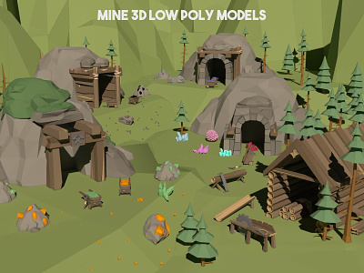 Mine 3D Low Poly Models