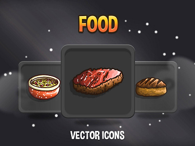 48 Food Game Icons 2d game assets gamedev icon icons indie game indiedev rpg icons