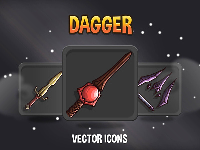 48 Dagger RPG Icons 2d dagger game assets gamedev icon icons indie game indiedev rpg rpg icons