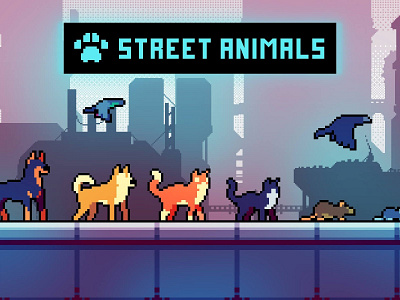 Free Street Animal Pixel Art Asset Pack 2d animal game assets gamedev indie game pixelart sprite