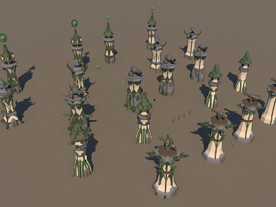 Defense Tower 3D Low Poly Assets