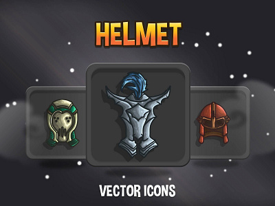 48 Helmet RPG Icons 2d fantasy game assets helmet icons indie game indiedev rpg rpg icons