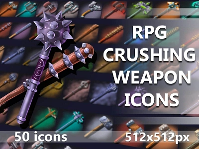 RPG Crushing Weapon Icons 2d game assets gamedev icon icons indie game indiedev rpg rpg icons weapon