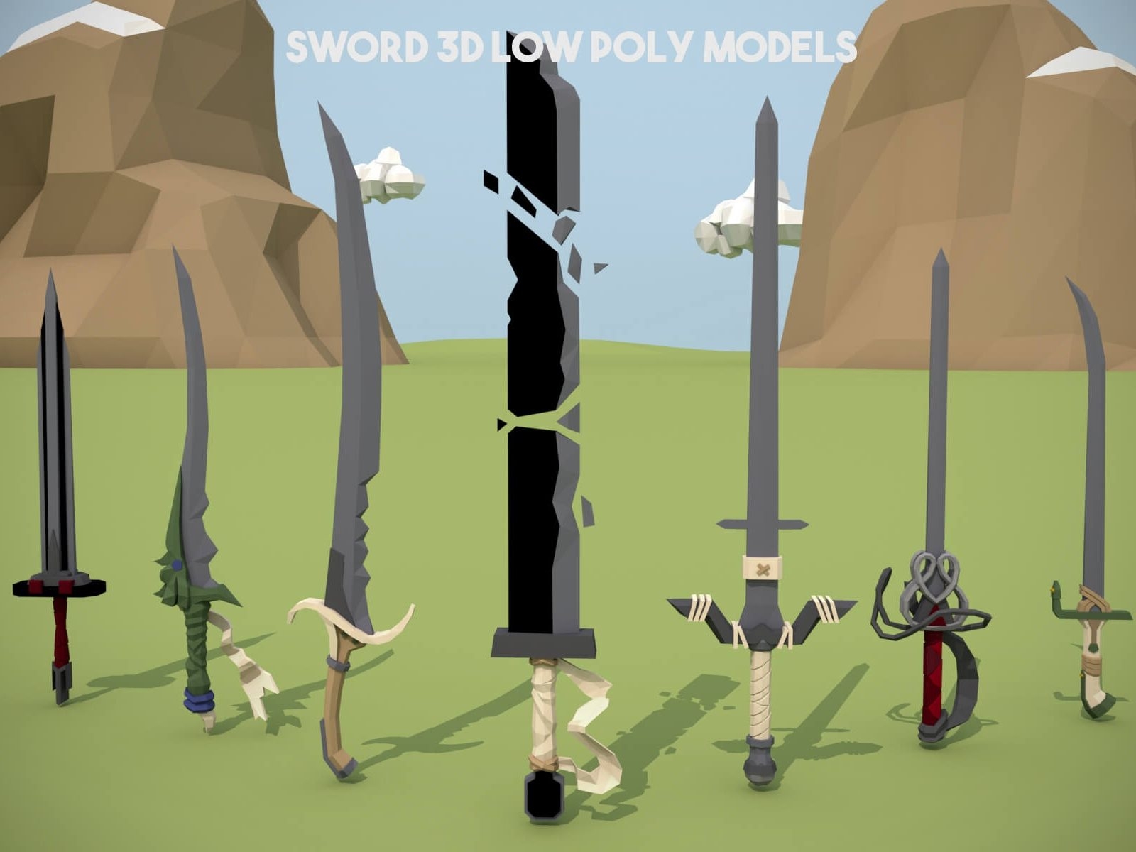 Free Sword 3D Low Poly Models By 2D Game Assets On Dribbble