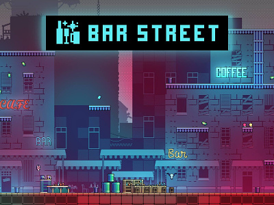 Street Bar Tileset Pixel Art