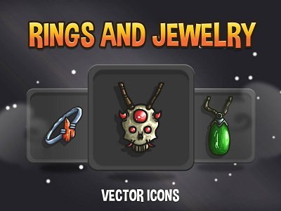 Rings and Jewelry RPG Icons 2d 2d game asset 2d pack 2d rpg game icon game icons game items icon icon pack icone icons item items jewelry mmorpg ring rings rpg rpg icon rpg icons