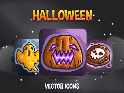 Free Halloween Game Icons 2d art assests asset assets game halloween hallowen helloween icon icone icons indie rpg set sets skill skills vector