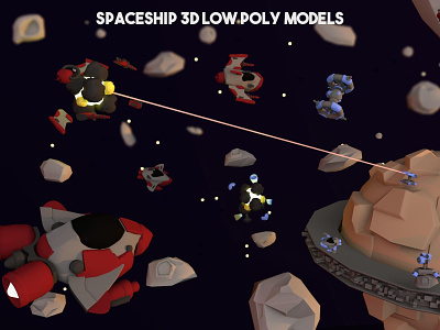 Free Spaceship 3D Low Poly Models Pack