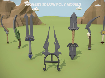Dagger 3D Low Poly Models
