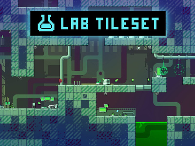 Lab Game Tileset Pixel Art