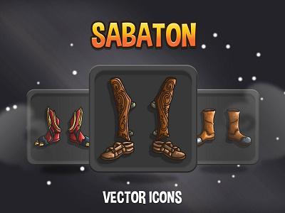 Sabaton Game RPG Icons 2d armor asset assets fantasy game gamedev icon icone icons indie mmo pack rpg set sets vector