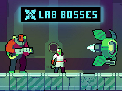 Lab bosses pixel art character