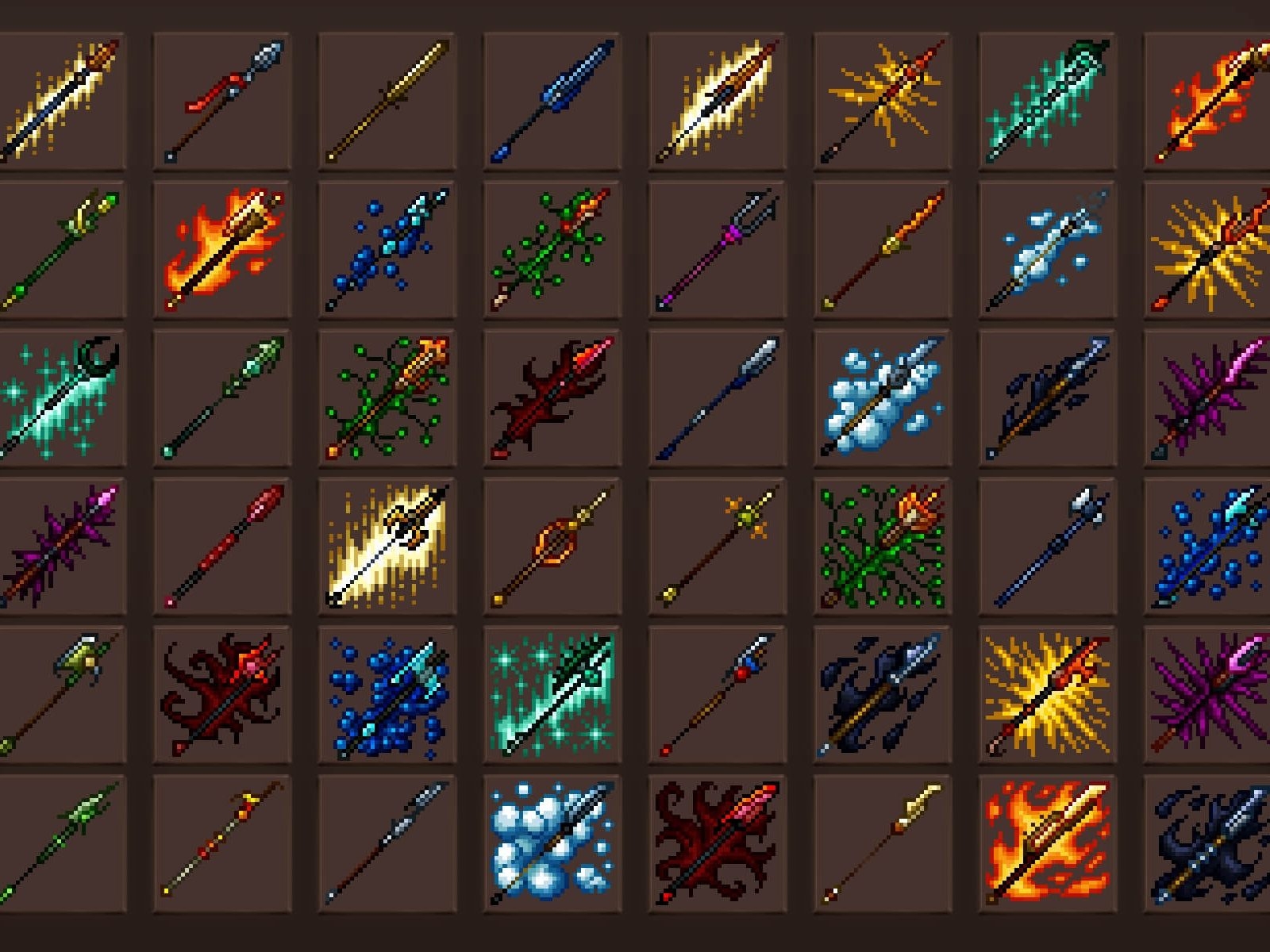 Spear Pixel Art RPG Icons by 2D Game Assets on Dribbble