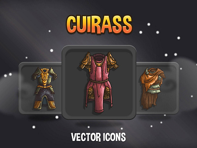 Cuirass RPG Icon Pack 2d armor asset assets fantasy game gamedev icon icone icons indie mmorpg pack rpg set sets vector