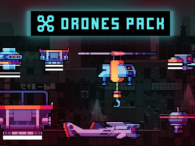 Free Drones Pack Pixel Art