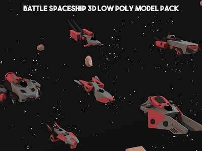 Free Battle Spaceship 3D Low Poly Model Pack