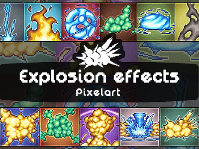 11 Free Pixel Art Explosion Sprites 2d art asset assets effect effects explosion explosions game game assets gamedev indie indie game pack pixel pixelart pixelated set sets