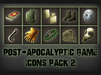 Free Post-apocalypse Game Icons 2d apocaliptic apocalypse art asset assets boots game gamedev icon icons item items post apocalypse post apocalyptic resources rpg shoes survival