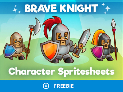 Free 2d Knight Character Sprites Sheets character fantasy free freebie gamedev gaming knight platformer rpg tower defence