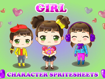 2d Game Chibi Girl Character 2d character chibi game gamedev girl