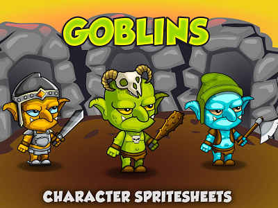 2d Fantasy Goblins For Tower Defense character fantasy gamedev gaming goblins platformer rpg superhero tower defence