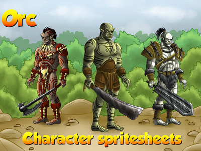 2d Game Orc Character Sprites