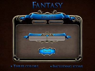 Game Fantasy RPG GUI fantasy gamedev gameinterface gothic gui