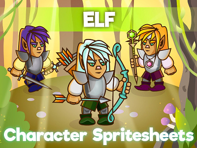 2d Game Elf Character Sprite character elf fantasy free freebie gamedev gaming platformer rpg tower defence