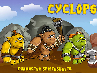 2D Fantasy Cyclops character cyclop fantasy gamedev gaming platformer rpg superhero tower defence