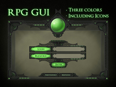 RPG GUI fantasy gamedev gameinterface gothic gui rpg