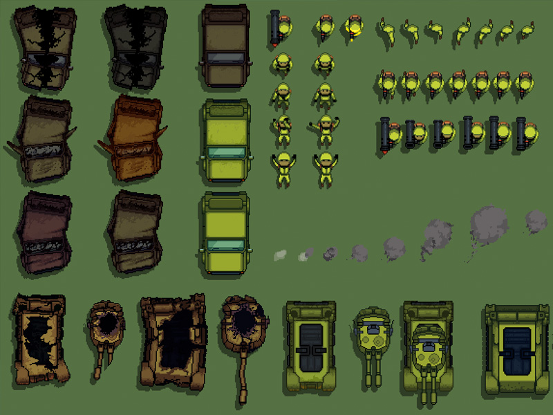 Pixel Art : Soldiers And Vehicles Sprites by 2D Game Assets on Dribbble